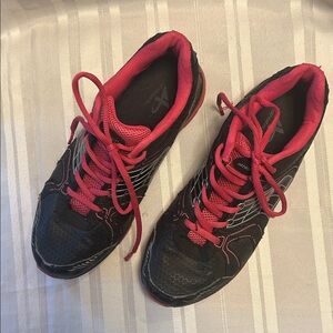 Athletech Black, Pink & Silver Athletic Shoes